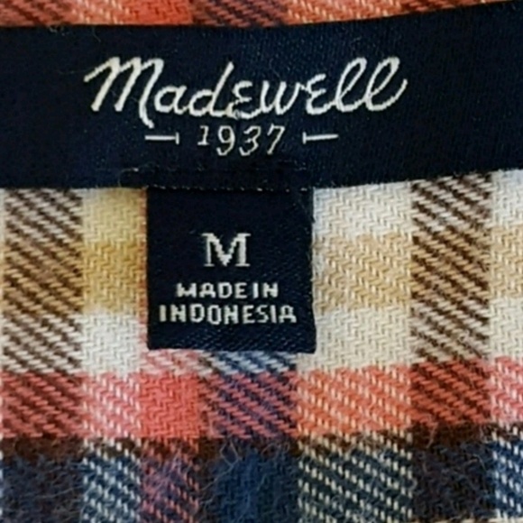 Madewell Palma Plaid Frayed Hem Flannel Button Down - Picture 6 of 6